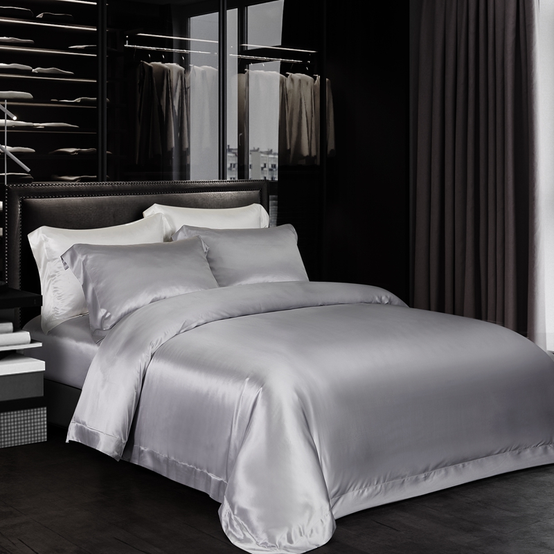 Grey Duvet Cover & Pillowcase Set Bedding Bed Covers